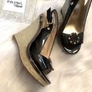 Michael Kors Wedge Sandal Black 6.5